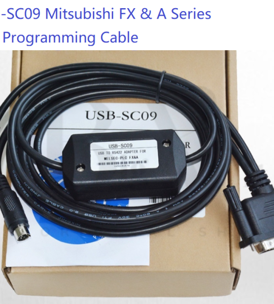 Bigbit Mitsubishi PLC Programming Cable USB-SC09 FX Series A Series 8 Pin Round Head 25 Pin Male Head USB SC09 PLC